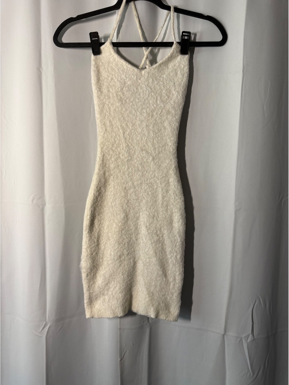 Hera Collection Ivory Textured Knit Bodycon Dress Size S - Bridal Bride Wedding